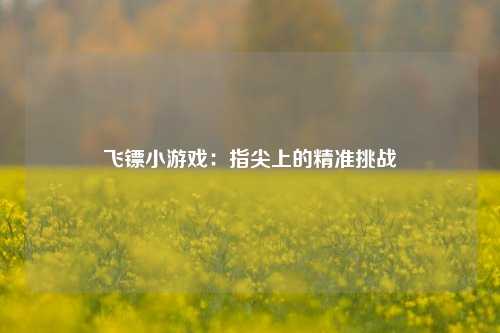 飞镖小游戏:指尖上的精准挑战