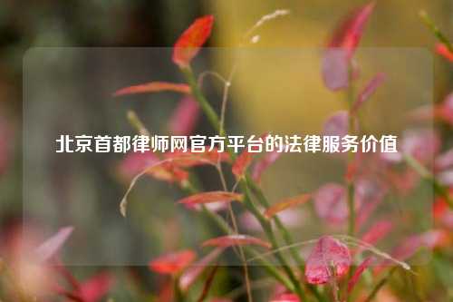 北京首都律师网官方平台的法律服务价值